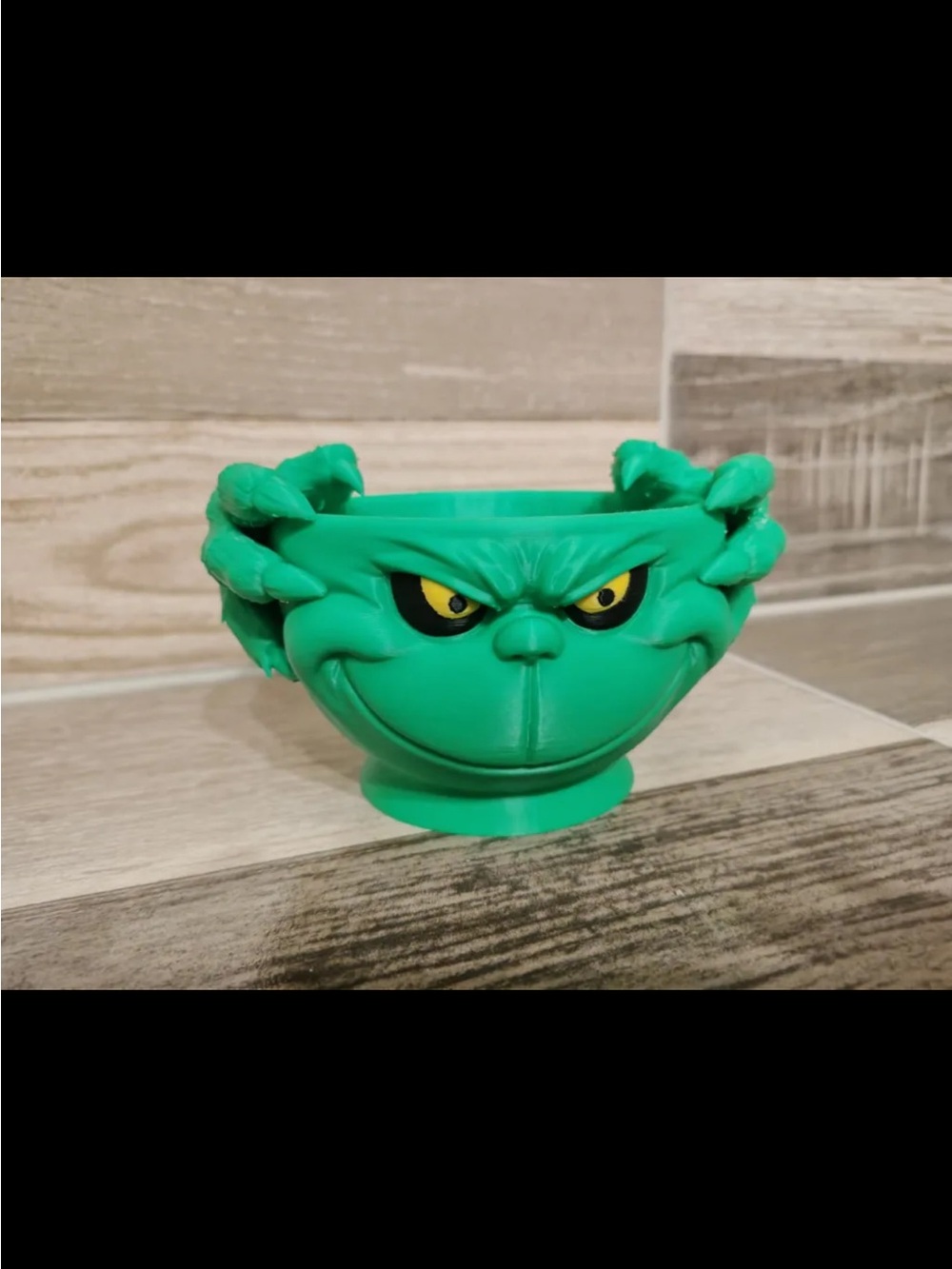 Whimsical Green Grinch Face Decorative Bowl